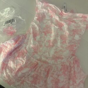 Love shack fancy x PINK Victoria's Secret Floral Lace tube ruffle dress xl nwt